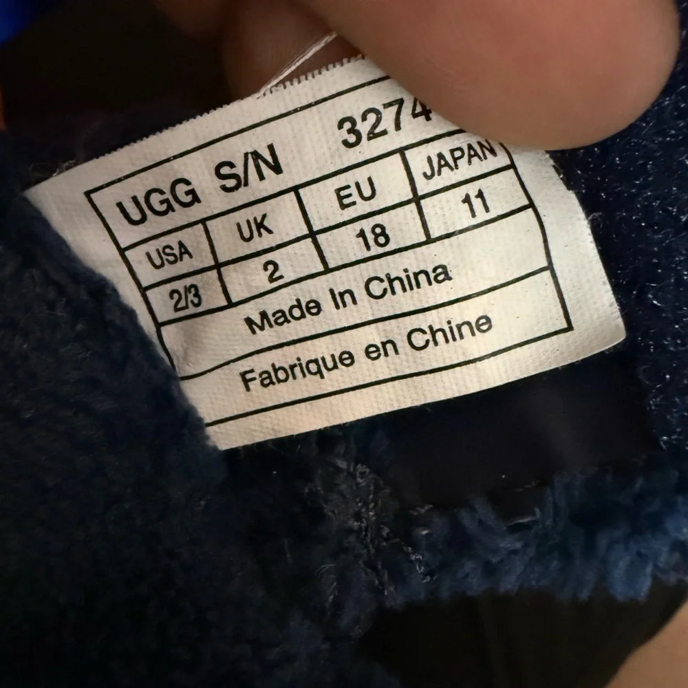 UGG Navy Fleece Baby Booties